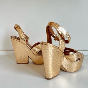 Paris Texas Gold Platform sandals